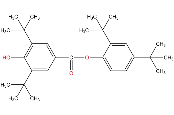 2,4-Di-tert-butylphenyl-4 '-hydroxy-3',5 '-di-tert-부틸 벤조 에이트
