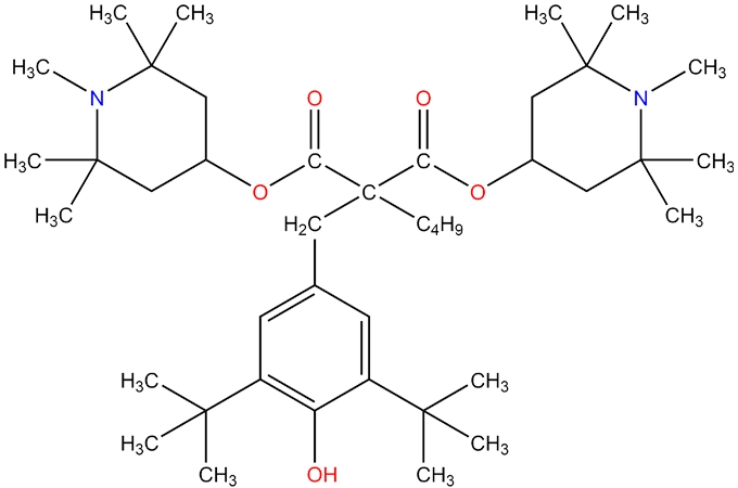 Bis(1,2,2,6,6-pentamethyl-4-piperidinyl)-[[3,5-bis(1,1-dimethylethyl)-4-하이드 록시 페닐] 메틸] 부틸 말로 네이트